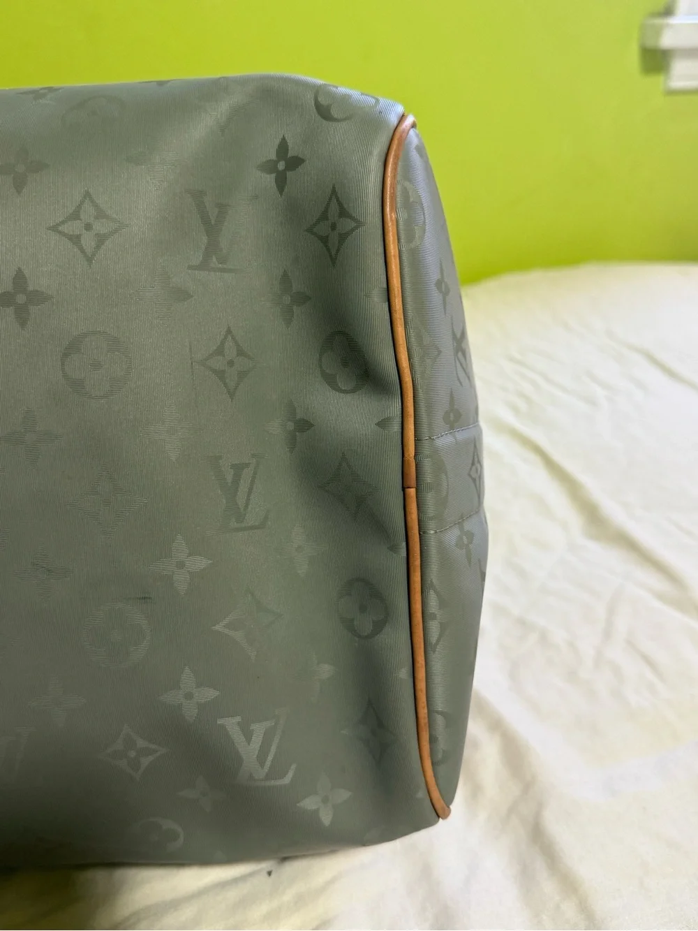LOUIS VUITTON Monogram Titanium Keepall Bandouliere 50 Boston Bag